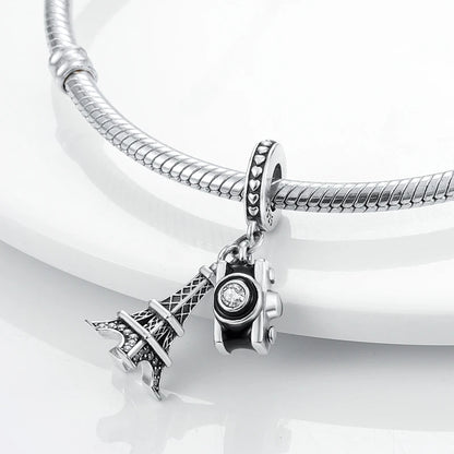 925 Sterling Silver Spots Series Charm Eiffel Tower Egypt Charms Pendant Fit MULA Original Sliver Bracelets DIY Jewelry Gifts