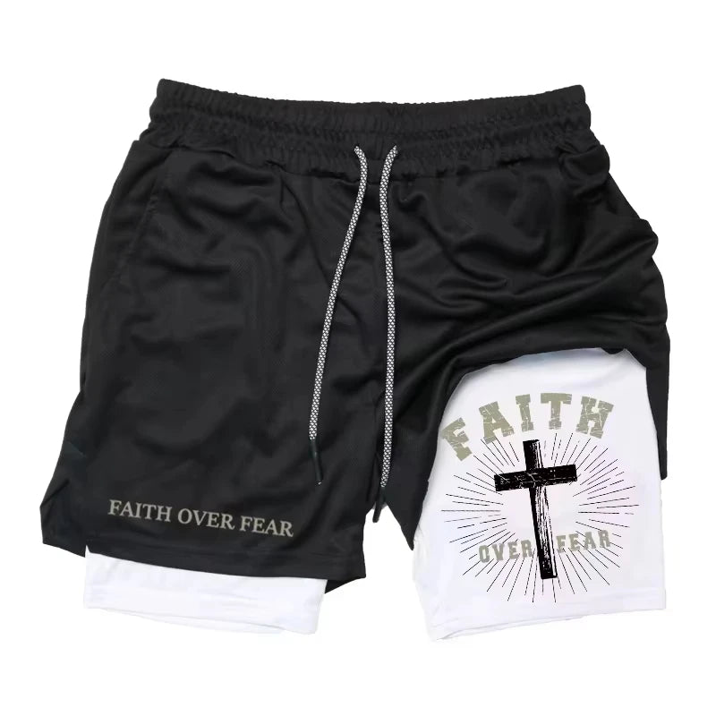 Anime Cross Trend Print Men's Summer Quick-drying Sports Shorts Gym Jogging Training Exercise Men's Fitness Sports 2-in-1 Shorts
