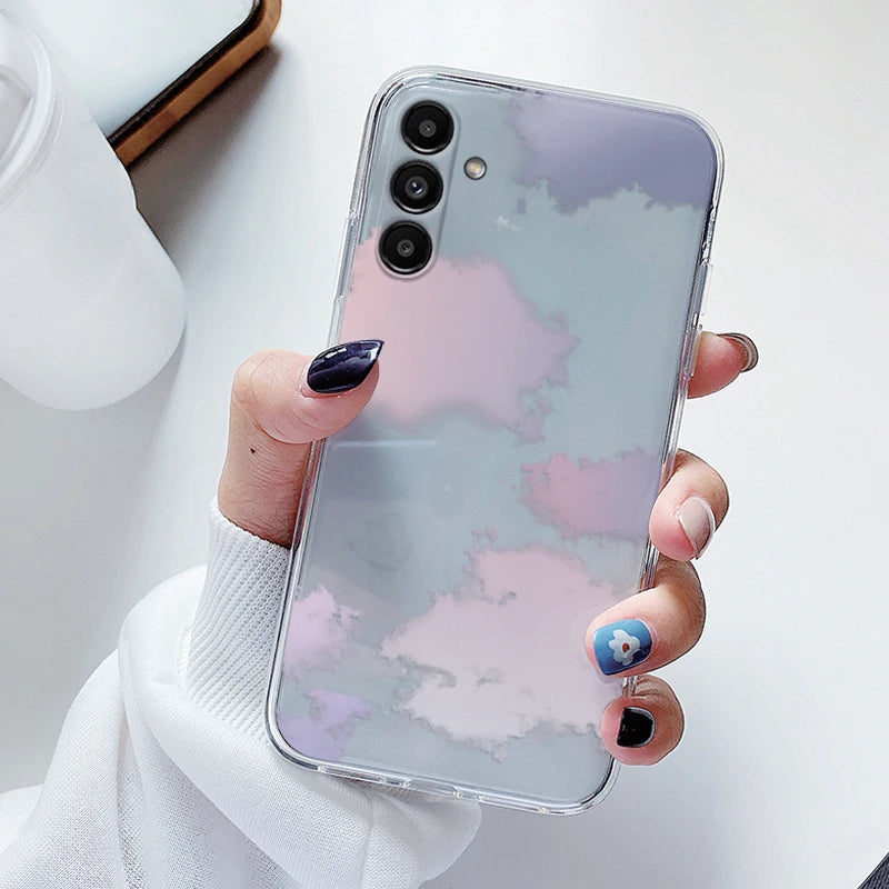 For Samsung Galaxy S23 FE Case Flowers Soft Silicone Back Case for Samsung S 23 FE Phone Cover S 23FE Coque Funda Transparent