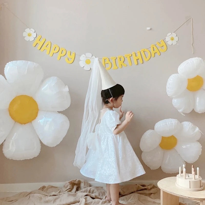 Happy Birthday Banner Handmade Tassel Pendant First Boys Girl Baby Shower Birthday Party Balloon Decoration Supplies Baby Gifts