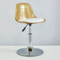 Adjustable Modern Bar Stool with Transparent Backrest Metal Frame Upholstered Seat with Lifting and Rotating Function