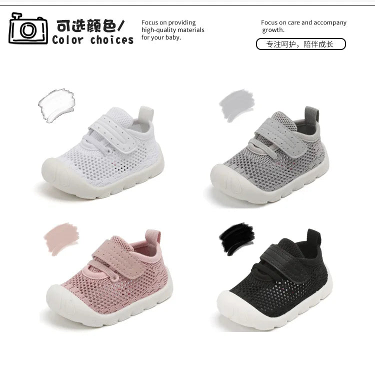 Summer Toddler Baby Shoes Boys Girls First Walkers Mesh Shoes Breathable Non-slip Soft Bottom Infant Baby Boy Girl Kids Shoes