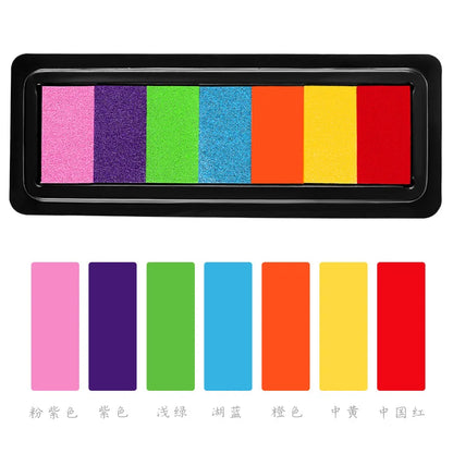 Kindergarten Creative Palm Finger Paint Ink Pad Diy Printing Station 7 Colours Kids Graffiti Finger Stamp Pad Stamp Drawing Toys