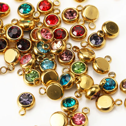 Lot de 20 breloques en acier inoxydable avec strass transparents et cristaux transparents pour la fabrication de bijoux, colliers, bracelets et autres accessoires.