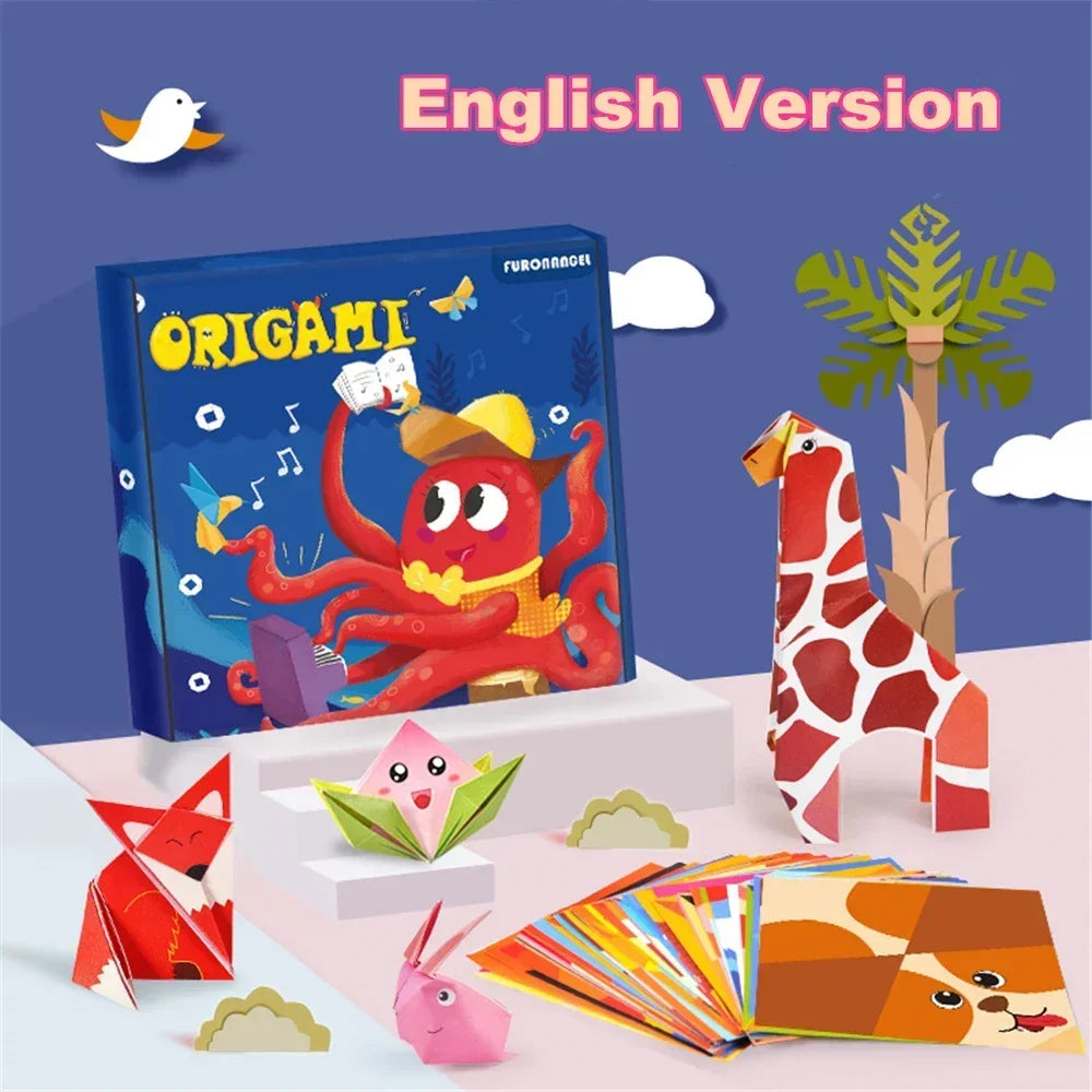 108 Pages Montessori Toys Cartoon Animal Origami Paper Kid DIY Craft Toy Handcraft Parper Art Educational Toy for Children Gift
