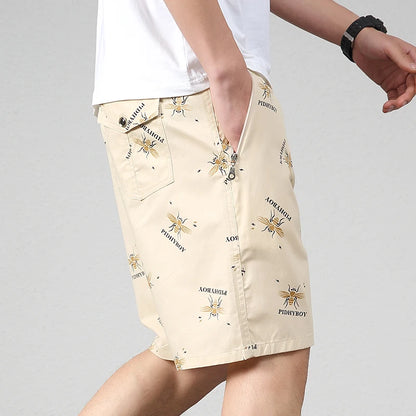 2025 New Summer Beach Shorts Men Fashion Print Casual 100% Cotton Shorts Men Plus Size Shorts 5XL Jogging Sweatpants Shorts
