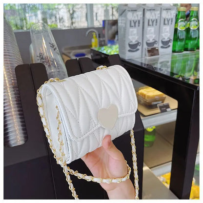 Fashion Heart Baby Girls Small Shoulder Bags Kids Coin Purse Accessories Handbags Lovely Children's Mini Square Messenger Bag