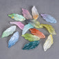 Lot de 10 pétales longs en forme de feuille, 34 x 12 mm, perles en verre de cristal faites à la main, pour la fabrication de bijoux, loisirs créatifs
