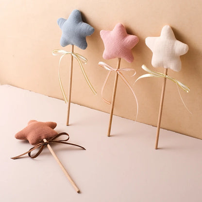 1PC Baby Wooden Star Magic Wand Rattle Play Gym Teether Toy Newborn Birthday Party Photography Prop Montessori Toys For Kid Gift