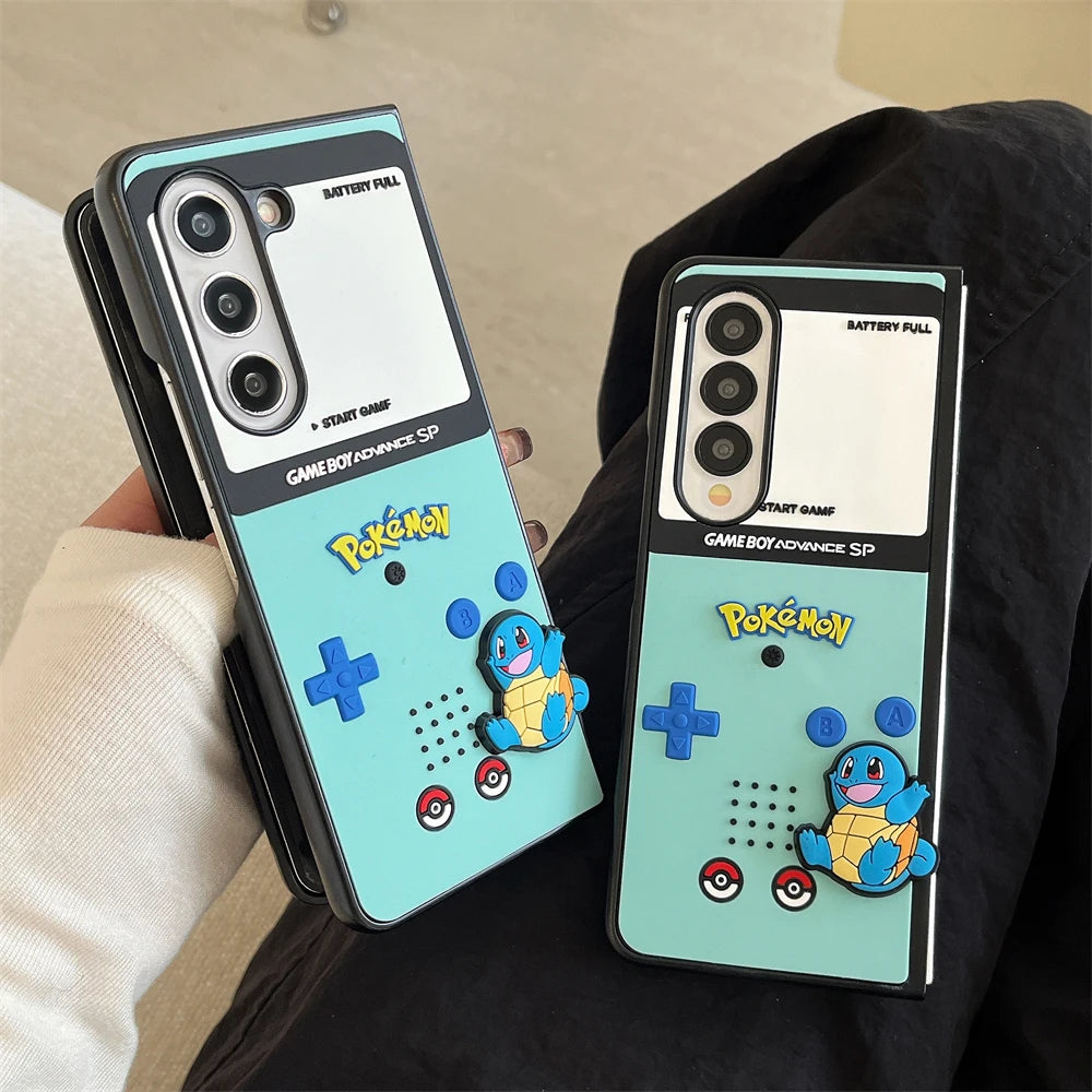 Japan Anime P-Pokemon Phone Case For Samsung Galaxy Z Flip 6 zflip7 Z Fold 3 4 5 7 zfold4 zflip6 Squirtle Charmander Cover