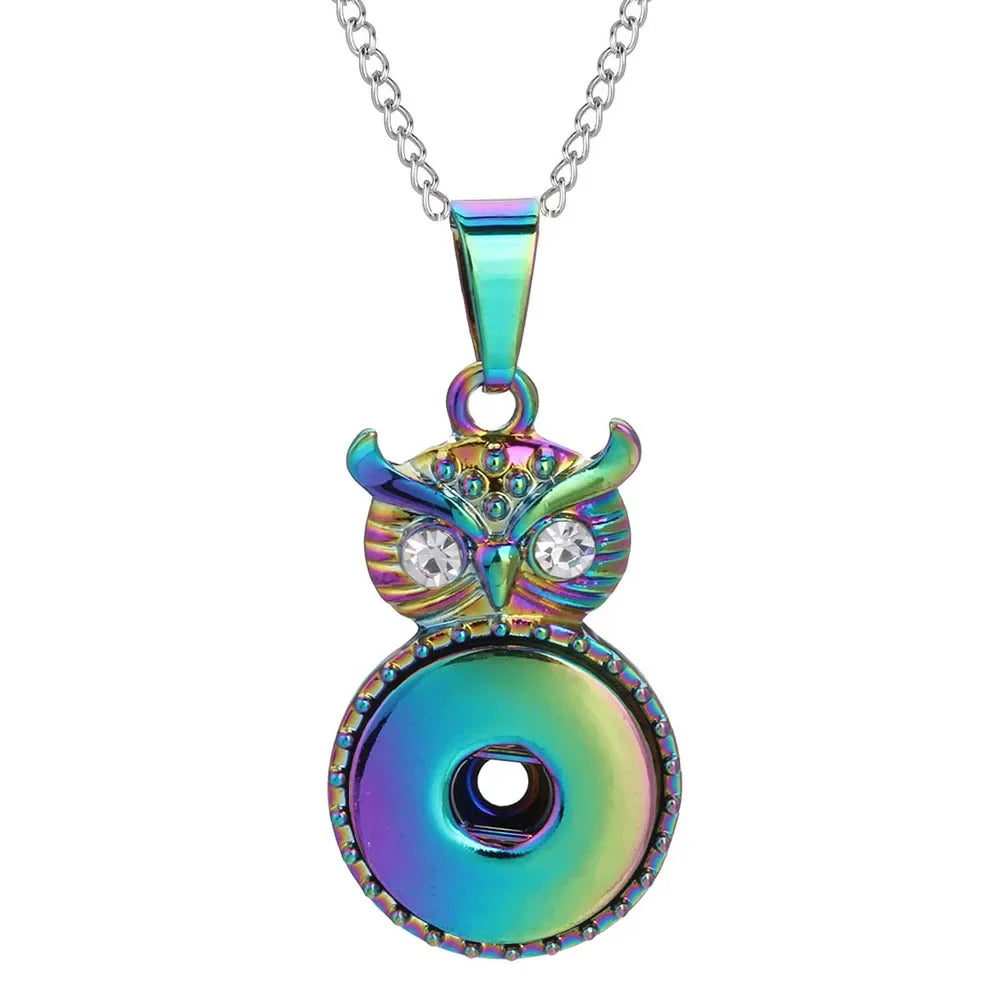 Three Color Snap Necklace Jewelry Simple Snap Pendant Necklace Fit 18mm Snaps Button Jewelry for Women Accessories ZG511