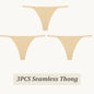 3PCS Seamless Thong Women Thin Strap Low Waist High Flexibility Panties Sexy Underwear Ladies Briefs T-back Comfortable Women