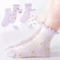 5 Pairs/Lot Kids Soft Cotton Socks Korean Love Heart Flower Print Baby Girl Socks Autumn Winter Warm Children Middle Tube Socks