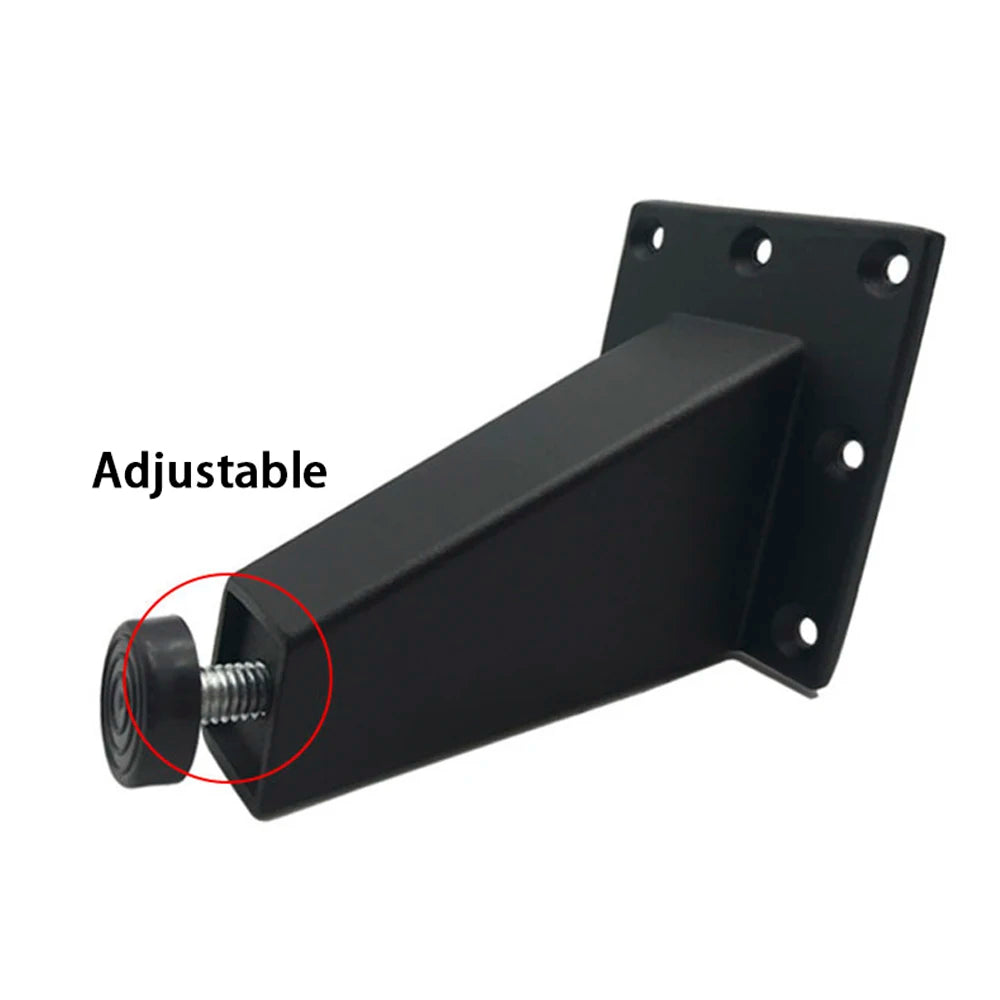 Lot de 4 pieds de meuble réglables en métal, noirs, en alliage d'aluminium épais, pour canapé, lit, meuble TV