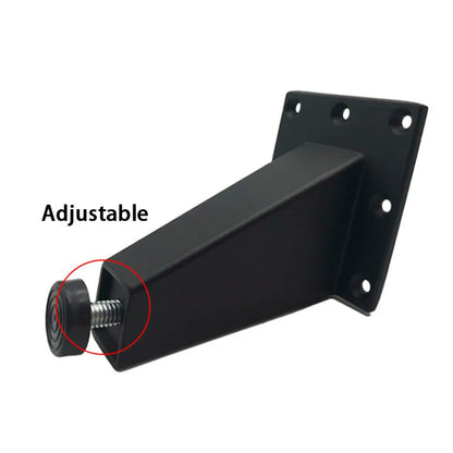 Lot de 4 pieds de meuble réglables en métal, noirs, en alliage d'aluminium épais, pour canapé, lit, meuble TV