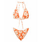 Push Up Bikini Set  For Women Flower Print Sleeveless Bra with Low Waist Briefs Bathing Suit