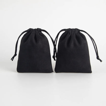 Lot de 10 pochettes en velours à cordon coulissant en flanelle grise pour bijoux, trousses de maquillage, pochettes cadeaux chics pour mariage