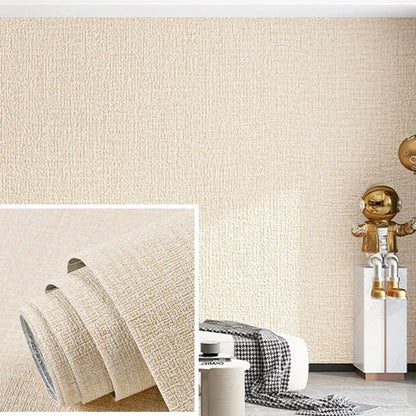Papier peint autocollant 3D en mousse de lin, 50 cm x 10 m, couleur unie, épais, imperméable, pour rénovation murale