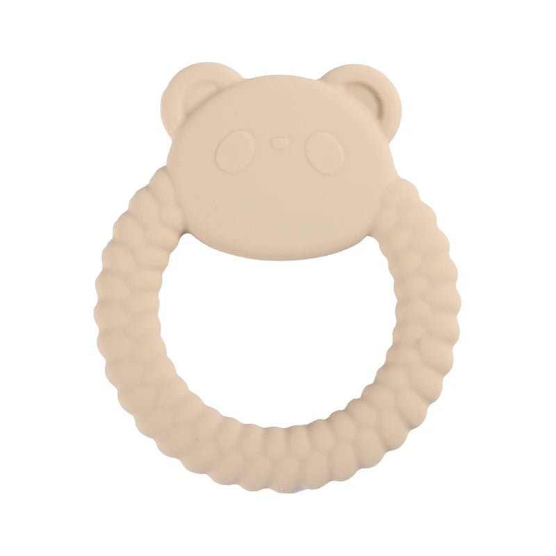 1Pcs Baby Silicone Teether Ring BPA Free Rattles Bracelet Food Grade Newborn Baby Accessories Cartoon Silicone Teething Toys