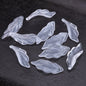 Lot de 10 pétales longs en forme de feuille, 34 x 12 mm, perles en verre de cristal faites à la main, pour la fabrication de bijoux, loisirs créatifs