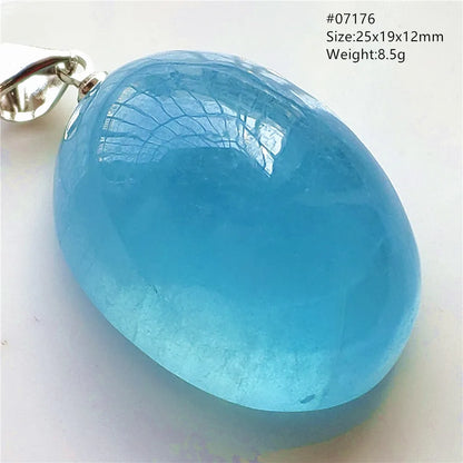 Natural Blue Aquamarine Pendant Clear Water Drop Women Men Brazil Aquamarine Crystal Necklace Jewelry AAAAA