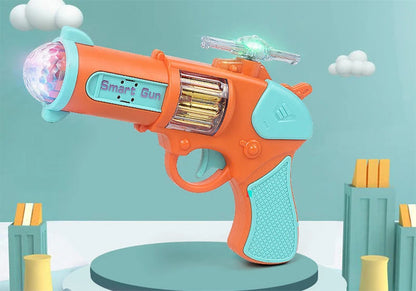 Kids Toy Pistol Electric Flash Music Colorful Rotating Projection Sound and Light Children's Toy Gun Gift