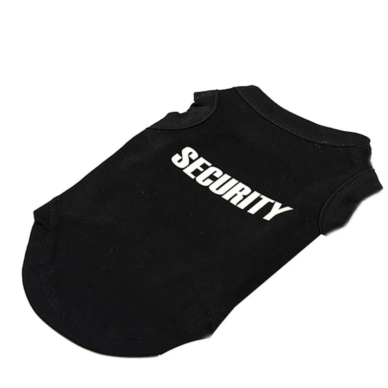 UBBT Security Dog Vest Dog Clothes XS-L Black Pet Puppy T Shirts For Small Dogs Chihuahua Yorkie Pug Cat Vest Costume