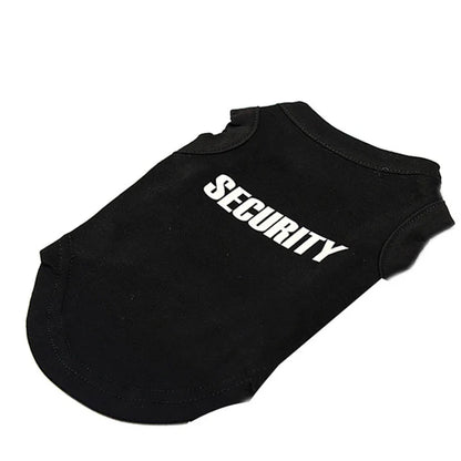 UBBT Security Dog Vest Dog Clothes XS-L Black Pet Puppy T Shirts For Small Dogs Chihuahua Yorkie Pug Cat Vest Costume
