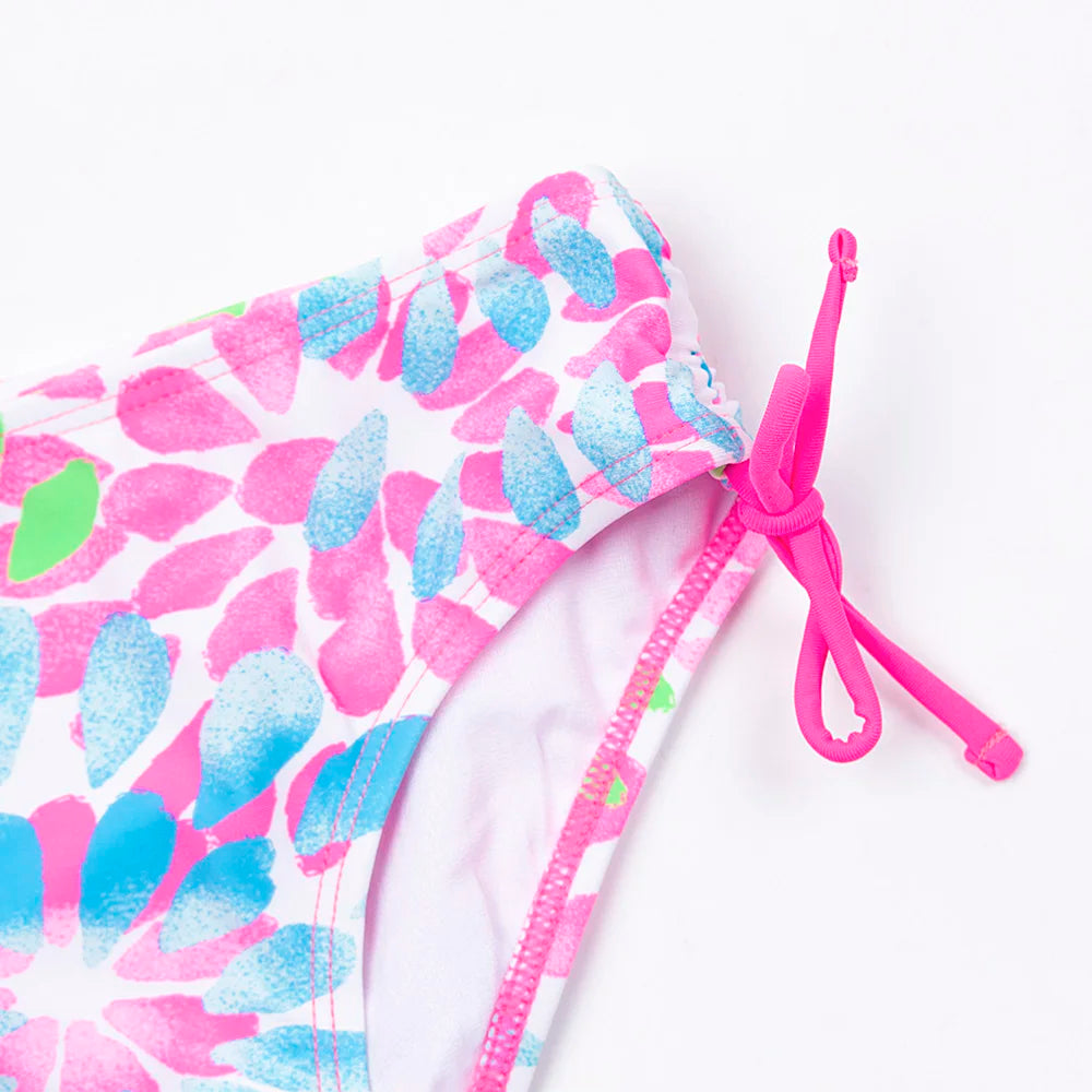 3-14 Years Flower Print Girls Kids Swimwear Summer Children Teen Students Two Pieces Swimsuit Kids Bikini Set Bathing Suit