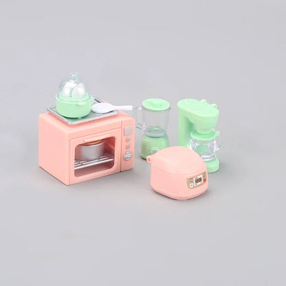 Kids Mini Play House Miniature Rice Cooker Oven Juicer Egg Steamer Small Model Children's Doll House Accessories