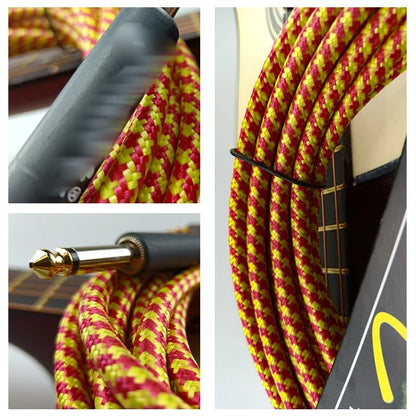 6/3M Electric Guitar Cable Wire Connection Cable Audio Cable Guitar & Bass String Instrument Accessories Parts Color Random
