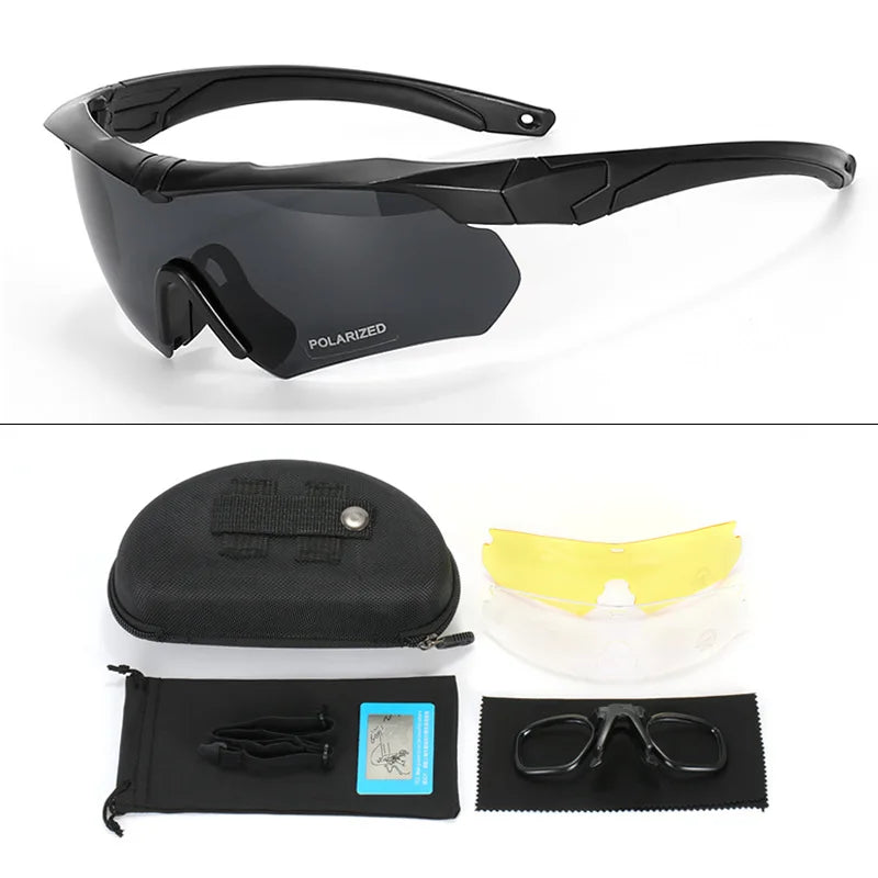 Lunettes de protection CS Airsoft coupe-vent, verres HD à 3 lentilles, pour motocross, alpinisme, sécurité