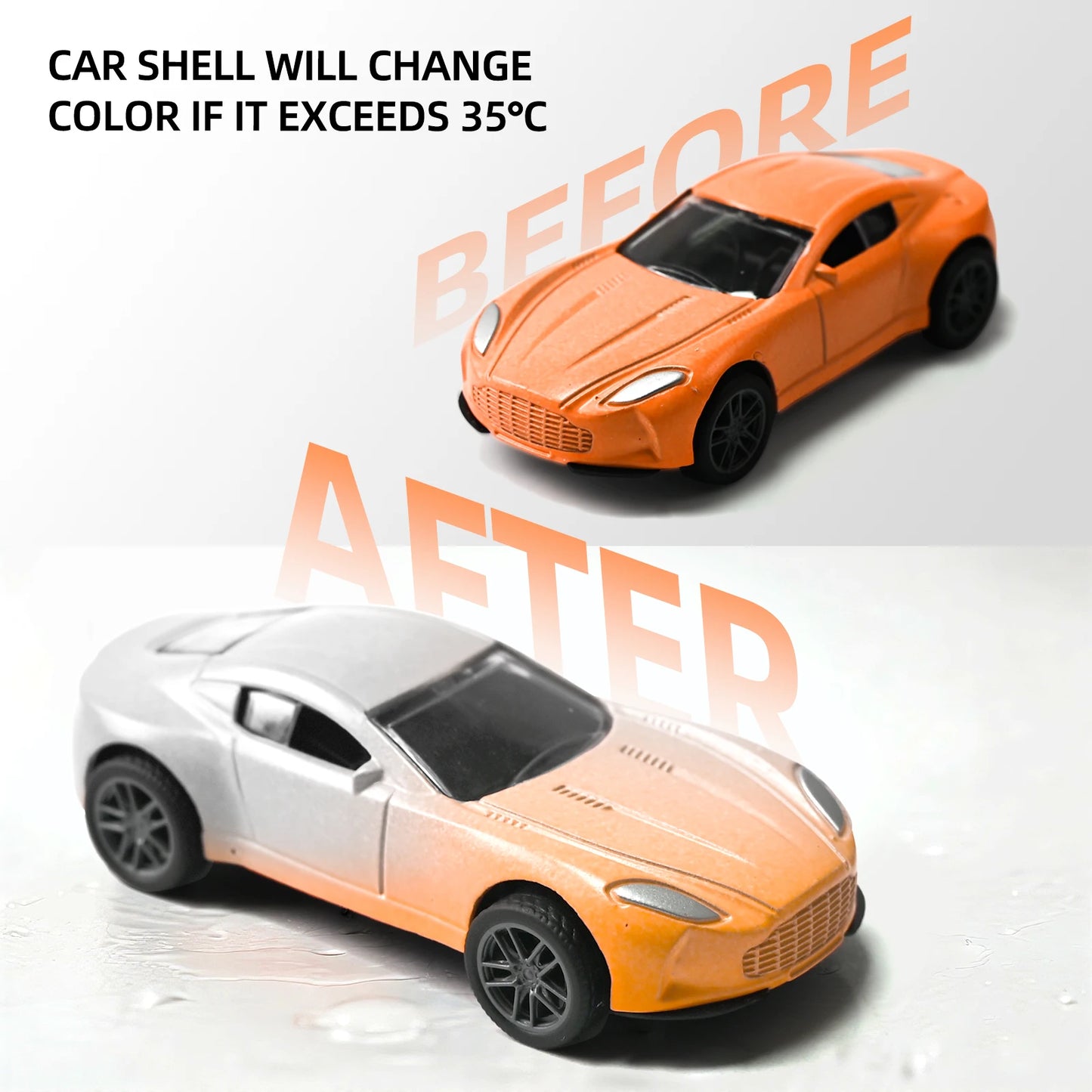Magic Mini Water & Temp Color Change Alloy Car 1:64, Pull Back Racing Model with Durable Crash-Proof Slide for Boys Kids Gifts