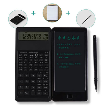 Tablette d'écriture LCD 6 pouces, bloc-notes numérique, calculatrice pliable, écran 10 chiffres, stylet, bouton d'effacement, fonction de verrouillage