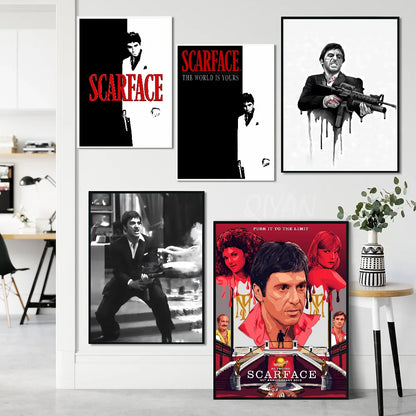 1 affiche S-Scarface imprimée en papier, décoration pour la maison, le salon, la chambre à coucher, l'entrée, le bar, le café