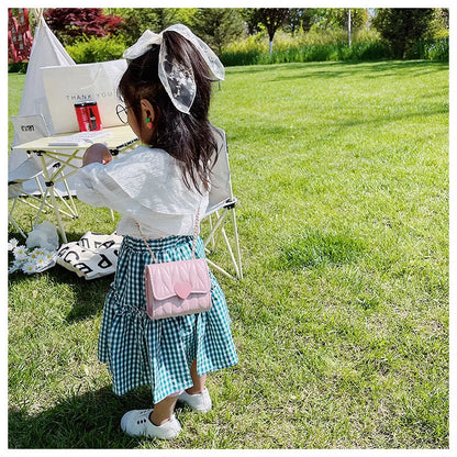 Fashion Heart Baby Girls Small Shoulder Bags Kids Coin Purse Accessories Handbags Lovely Children's Mini Square Messenger Bag