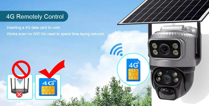 Security Protection Outdoor Waterproof Solar Panel Wifi Camera 8MP HD 4K Surveillance Cameras PIR Human Detection Home Security