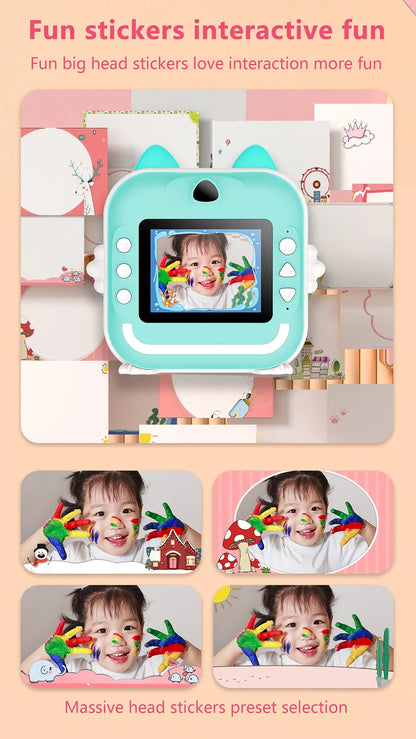 Q5 Kids Camera Instant Print Photo Children Inkless Mini Printer Digital Camera 32G TF Card Video Educational Toys Boy Girl Gift