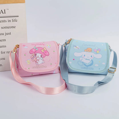 Cartoon Kuromi Hellokitty Flip Shoulder Bag Cute Fashion Cinnamoroll Storage Shoulder Bag Wallet Children's Girls Birthday Gifts