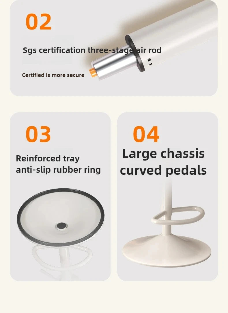 Minimalist Modern Home Elevated Foot Stool Adjustable Backrest Seat Creamy Milk Tea Shop Dining Stool Kitchen Island Seat
