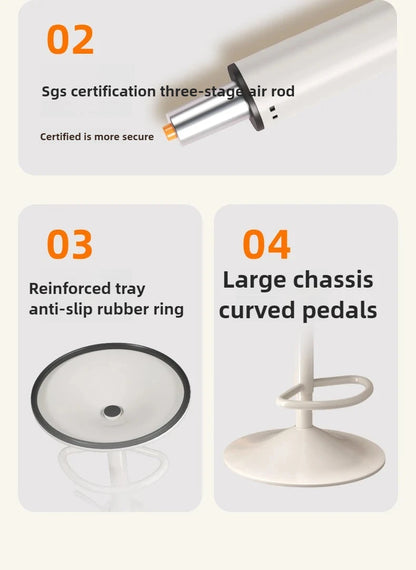Minimalist Modern Home Elevated Foot Stool Adjustable Backrest Seat Creamy Milk Tea Shop Dining Stool Kitchen Island Seat