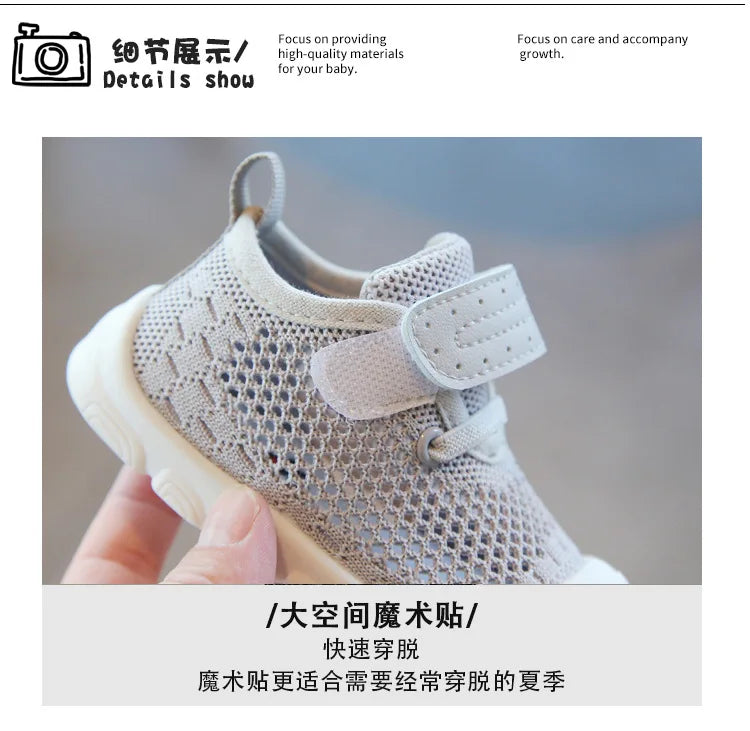 Summer Toddler Baby Shoes Boys Girls First Walkers Mesh Shoes Breathable Non-slip Soft Bottom Infant Baby Boy Girl Kids Shoes