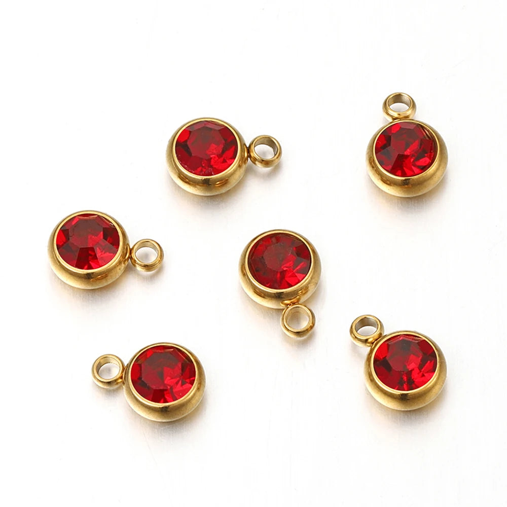Lot de 20 breloques en acier inoxydable avec strass transparents et cristaux transparents pour la fabrication de bijoux, colliers, bracelets et autres accessoires.