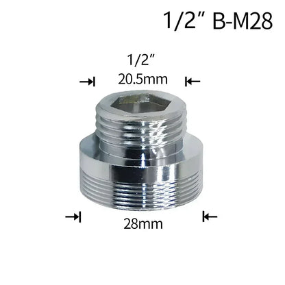 Water Faucet Coupler 1/2 To M16 M18 M20 M22 M24 M28 M32 Thread Connector Conversion Tap Adapter Fitting Bubbler Kitchen Bathroom