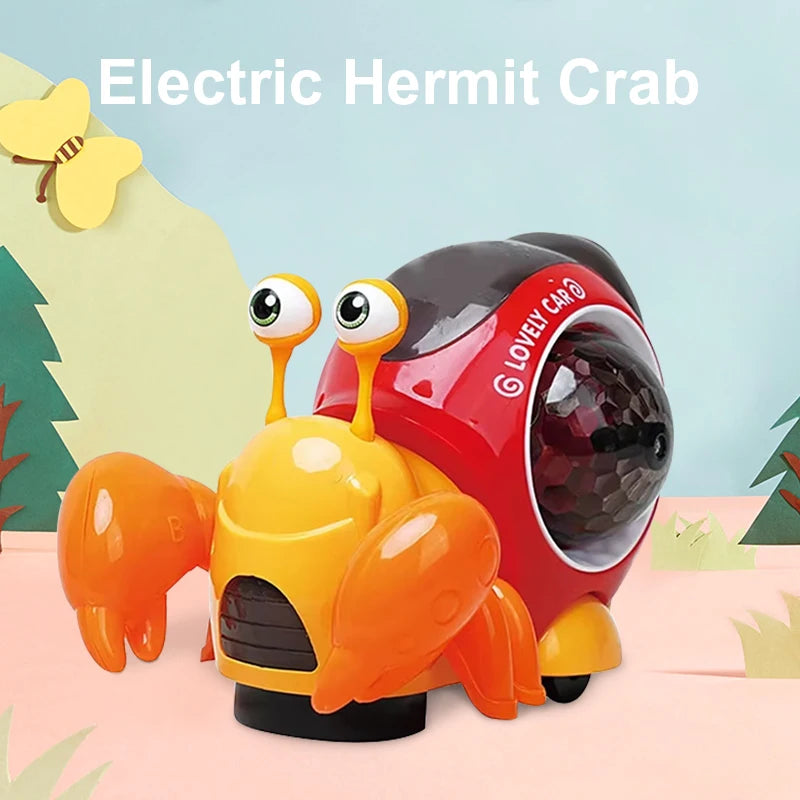 Children's electric universal snail hermit crab light music detachable electric puzzle early education toy without battery