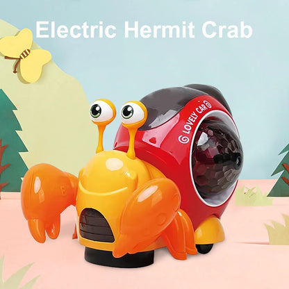 Children's electric universal snail hermit crab light music detachable electric puzzle early education toy without battery
