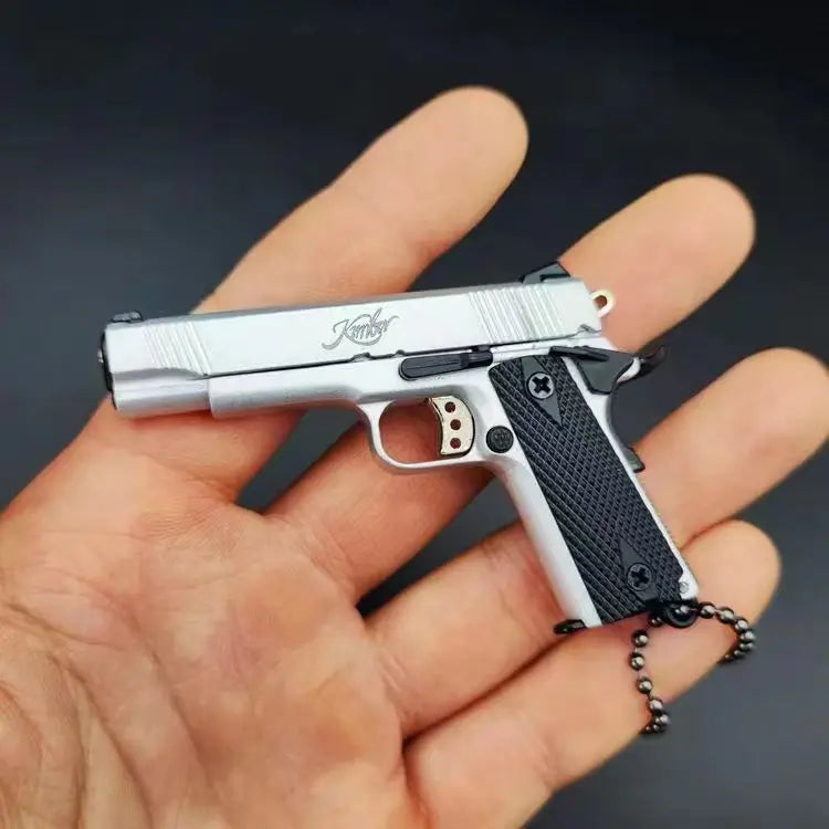 Detachable 1:3 Mini Alloy Colt 1911 Pistol Model PUBG Jedi Toy Gun Keychain Fidget Toy for Boy Collection Adults Chrismas Gift