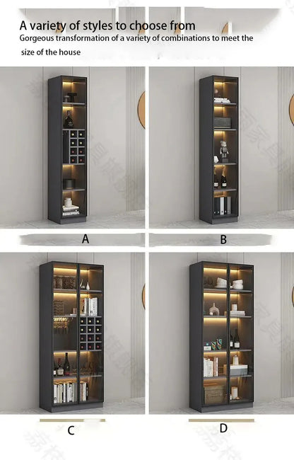 Glass Cellar Wine Cabinets Rack Showcase Storage Wall Wine Cabinet Living Room Fridge Vitrinas De Vidrio Indoor Bar Furniture