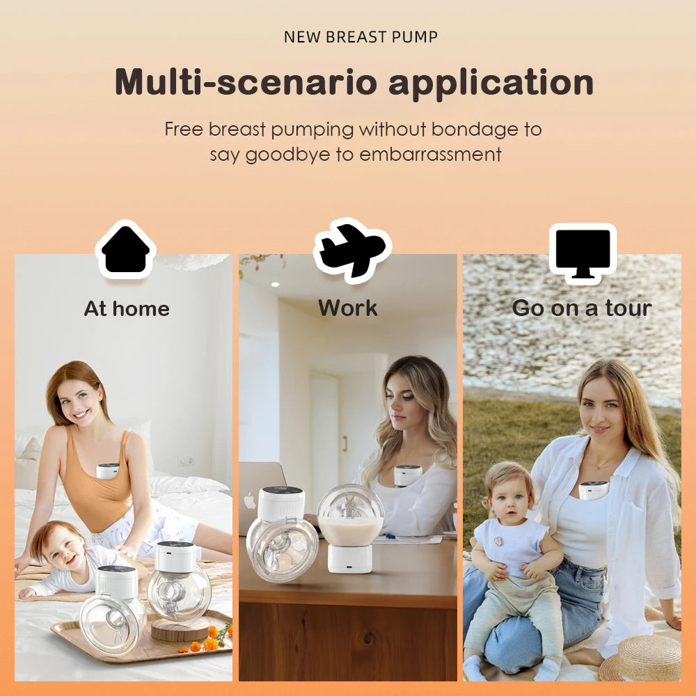 Wearable Breast Pump New Electric Breast Pump Hands-Free Breastfeeding Milk Collector BPA-Free