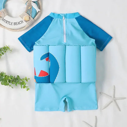 Children's Buoyancy Swimsuit One-piece Swimsuit for Kids Floating Rash Guards Cartoon Print Girls Boys Swimwear Swimming Clothes